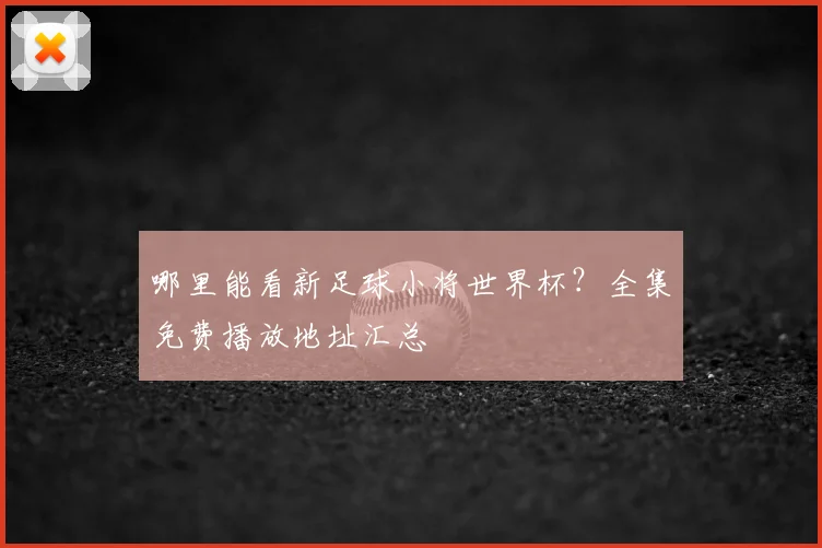哪里能看新足球小将世界杯？全集免费播放地址汇总
